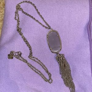 Kendra Scott silver dangle necklace.